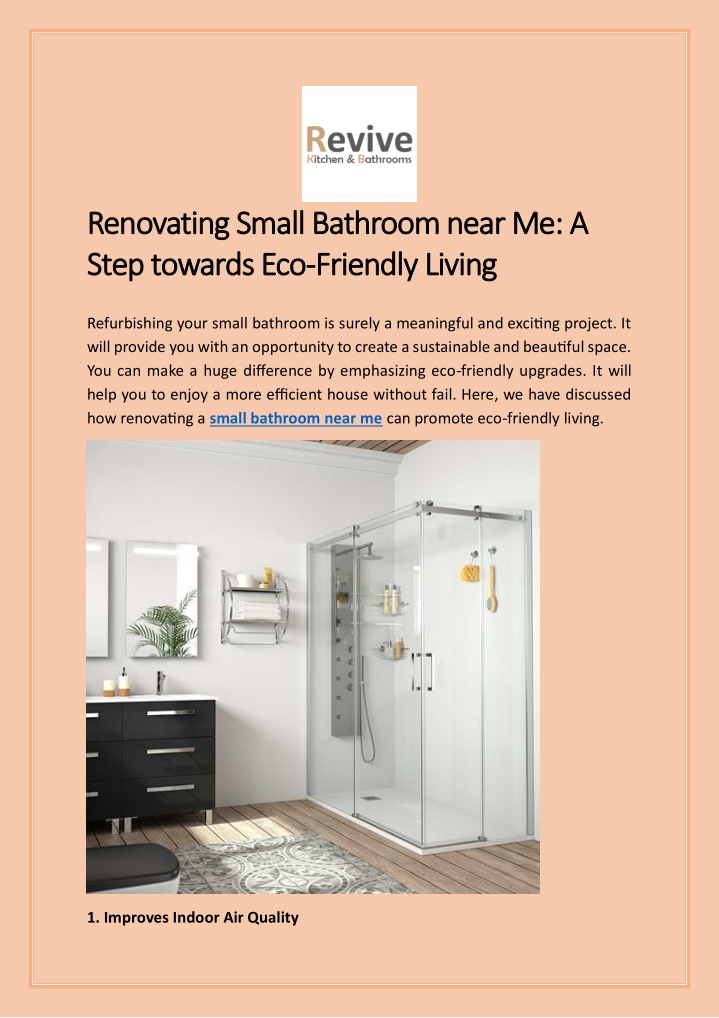 PPT - Renovating Small Bathroom near Me A Step towards Eco-Friendly Living PowerPoint Presentation - ID:13917633