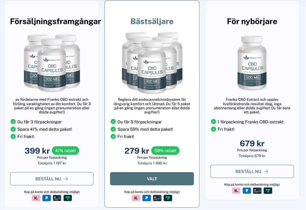 Frank & Frey CBD Capsules - CBD Lagligt i Sverige? CBD Capsules 300mg i Apotea